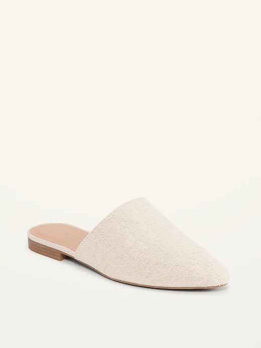 Old Navy Linen-Blend Pointy-Toe Mule Flats