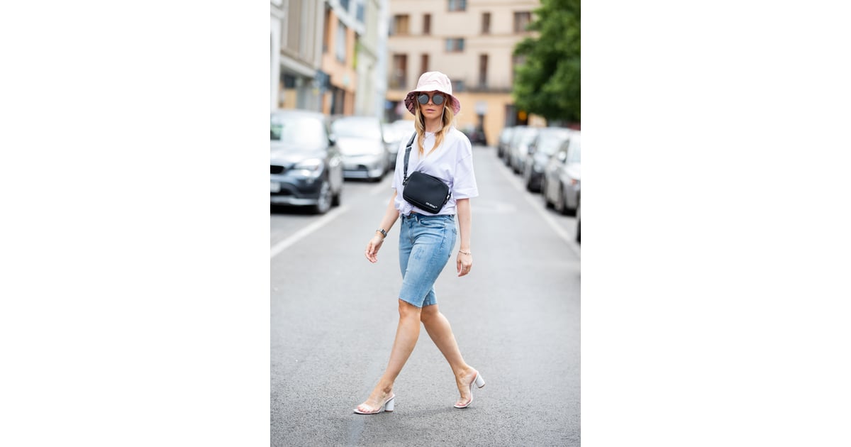 Style Bermuda Shorts With a Bucket Hat and PVC Heels | How to Wear ...
