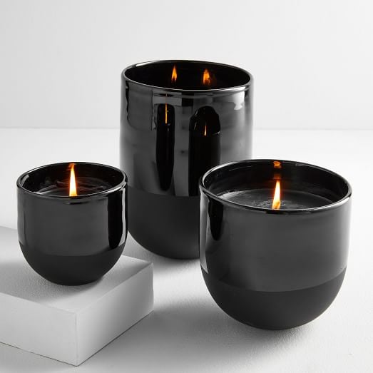 Two-Toned Black Glass Candles