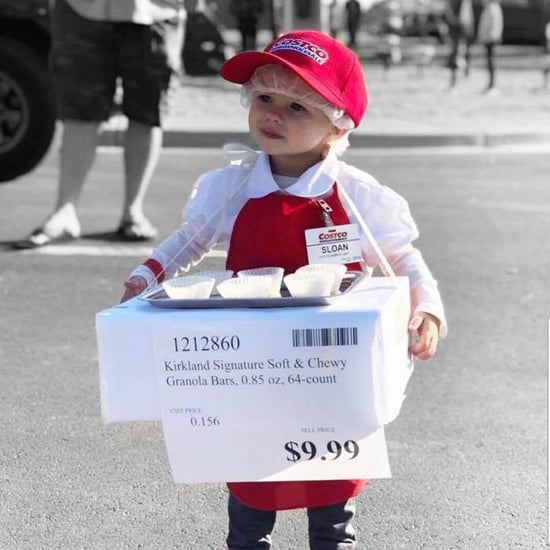 Toddler Dressed as Costco Employee For Halloween