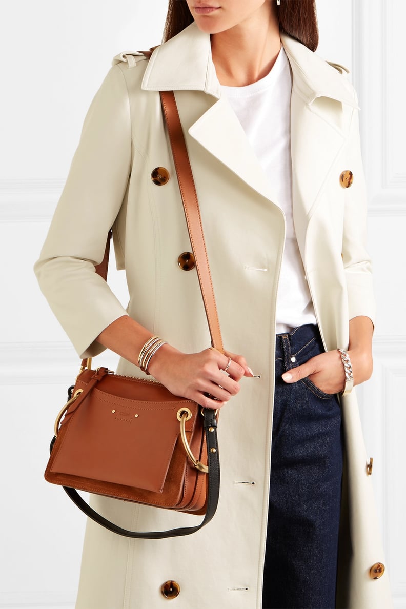 Chloé Roy Small Leather and Suede Shoulder Bag