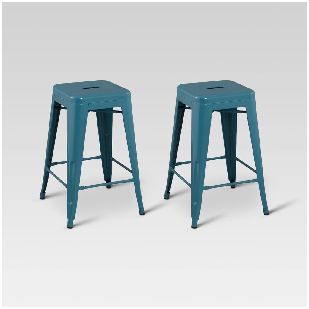 Carlisle 24" Metal Counter Stool - Teal (Set of 2) 