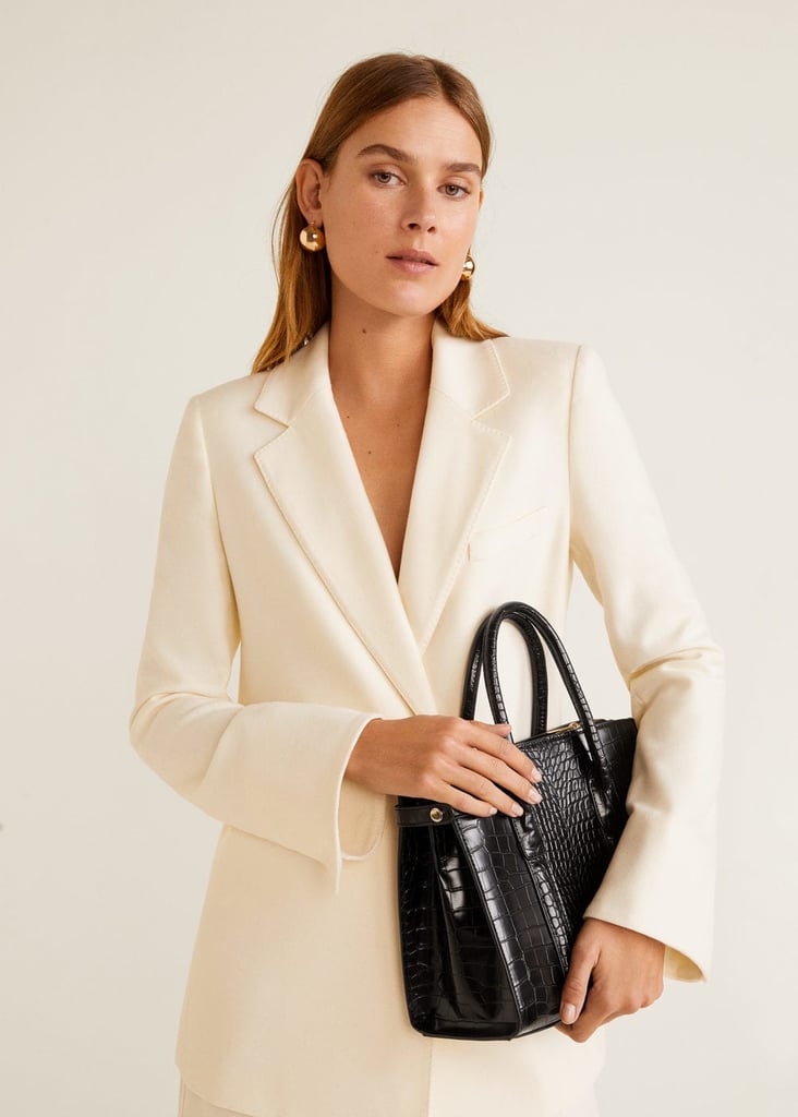 Mango Croc-Effect Tote Bag