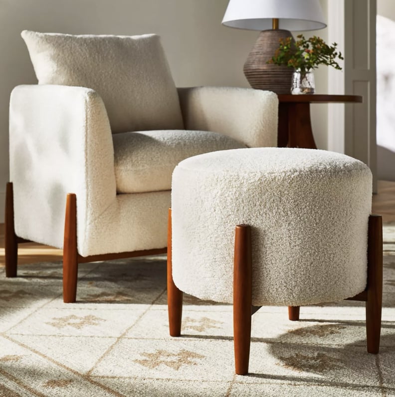 Elroy Sherpa Round Ottoman