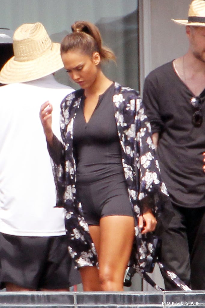 Jessica Alba Doing Yoga