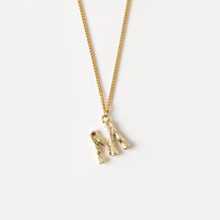 Orelia Gold Plated Bamboo Initial Necklace