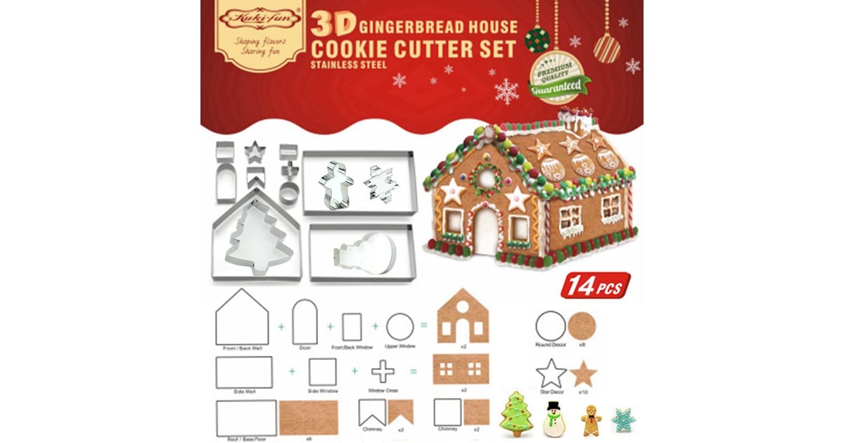 3d Christmas Gingerbread House Cookie Cutter Set These 3d