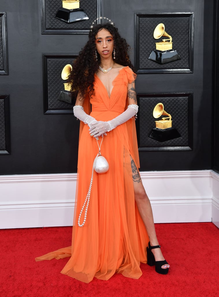 Emonee LaRussa Wearing Gloves at the 2022 Grammys