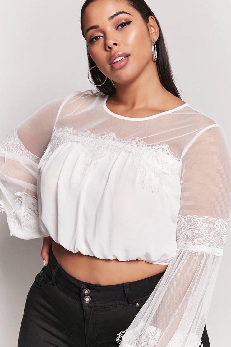 Forever 21 Eyelash Lace Crop Top