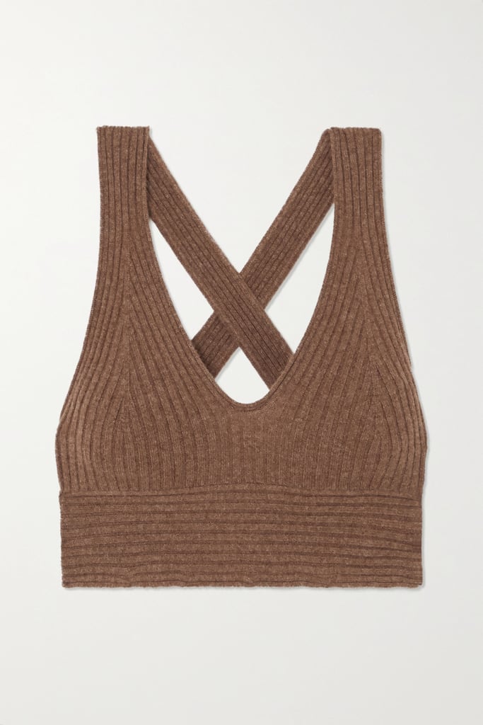 Loulou Studio Tromelin Cropped Ribbed Mélange Cashmere Top