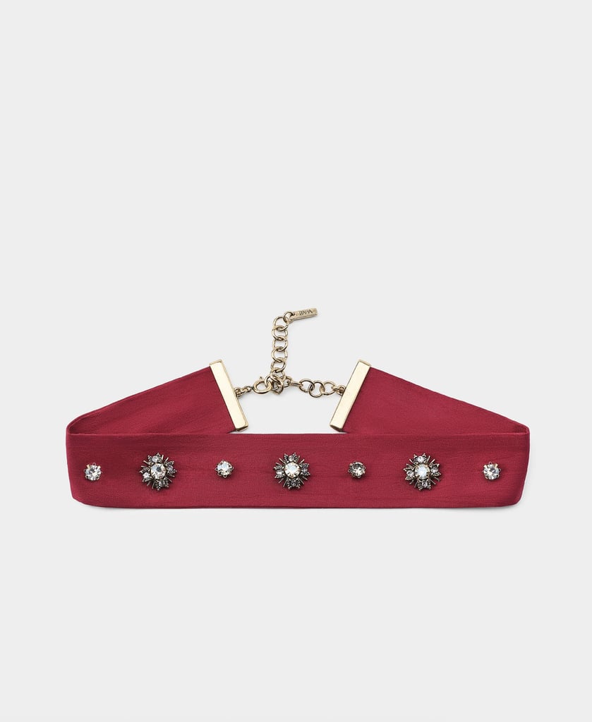 Zara Fabric Rhinestone Choker Necklace