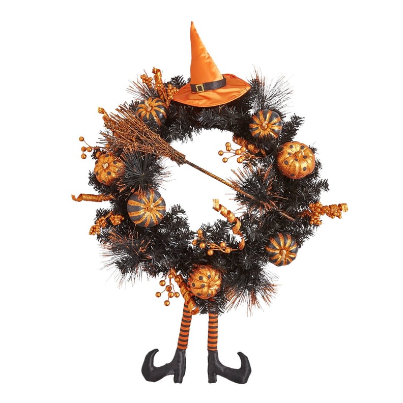 Halloween Witch Hat and Legs Wreath