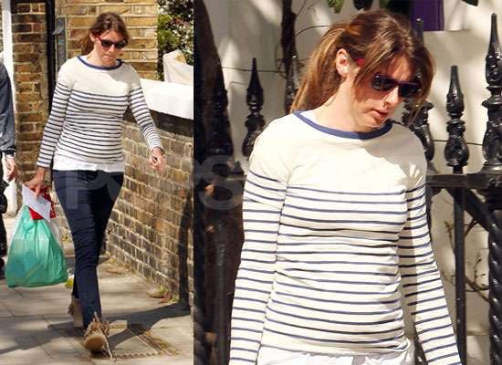 Photos of Pregnant Jools Oliver in London as Jamie Oliver Campaigns For Better Lunch Menus in UK and US Schools