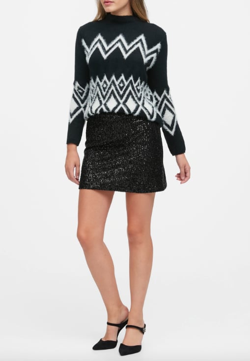 Sequin mini top skirt outfit ideas