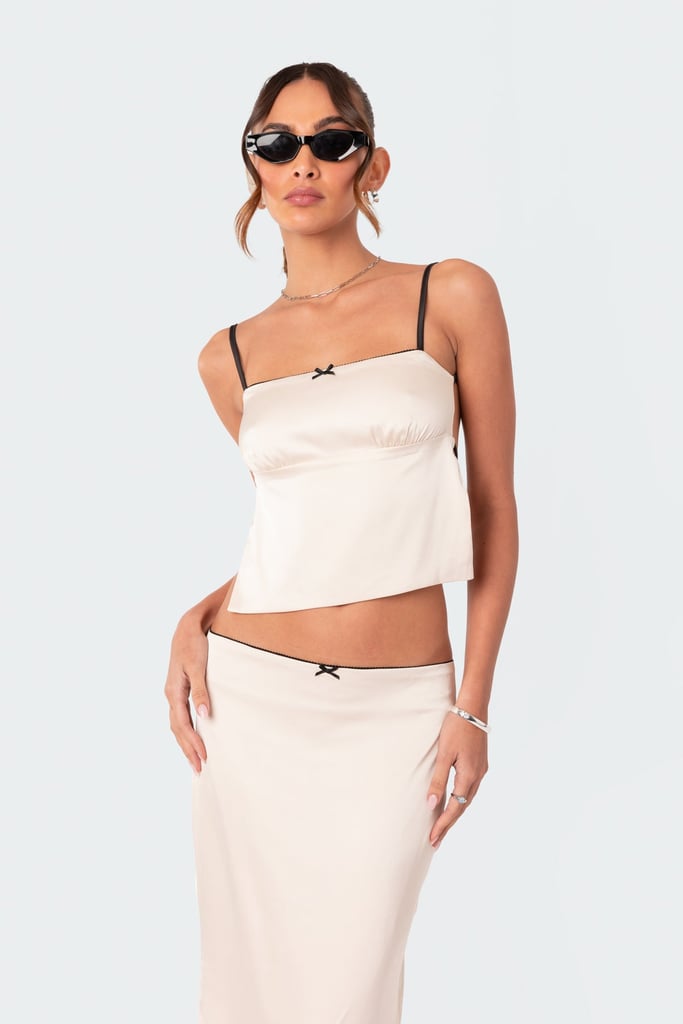 Edikted Satin Open Back Top