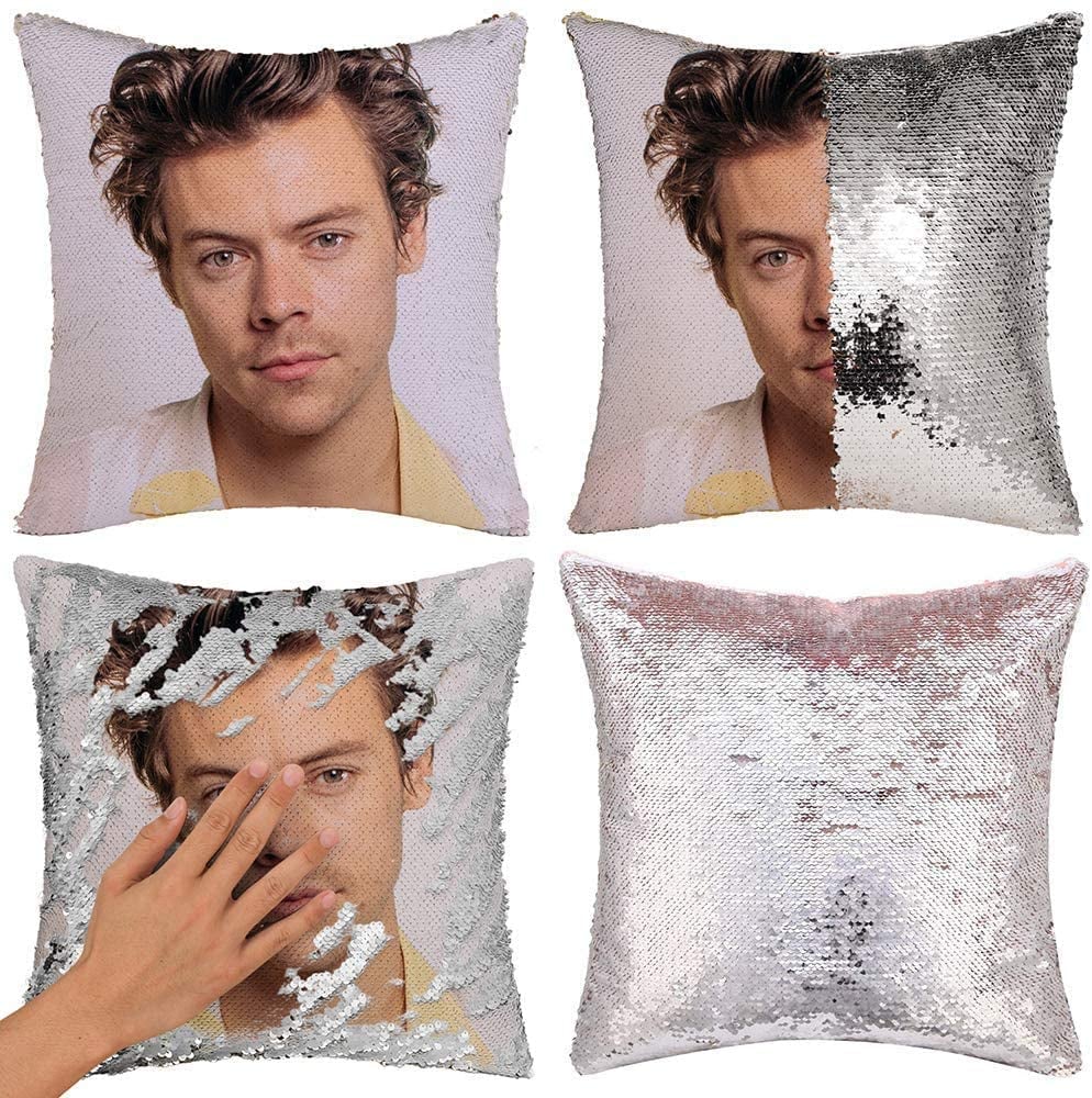 Fazooy Harry Styles Sequin Pillowcase Pillowcase