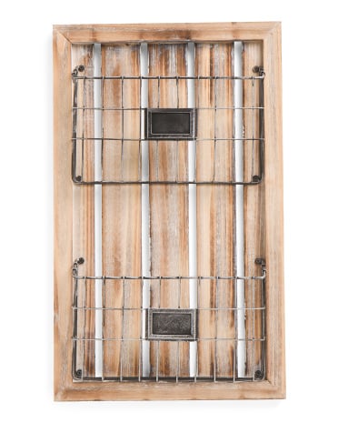 Wood And Metal Wall Magazine Rack ($25)