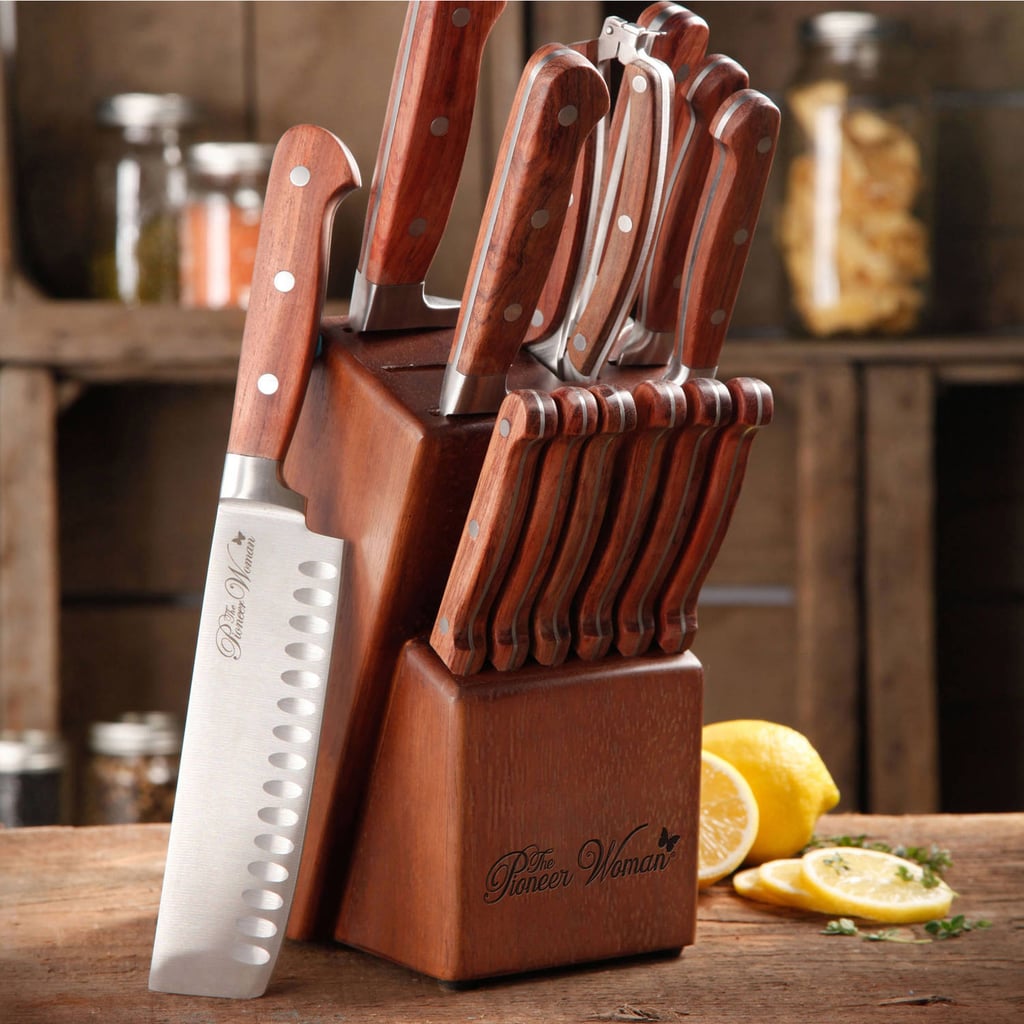 The Pioneer Woman Cowboy Rustic Forged 14-Piece Cutlery Set, Red Rosewood Handles ($59)