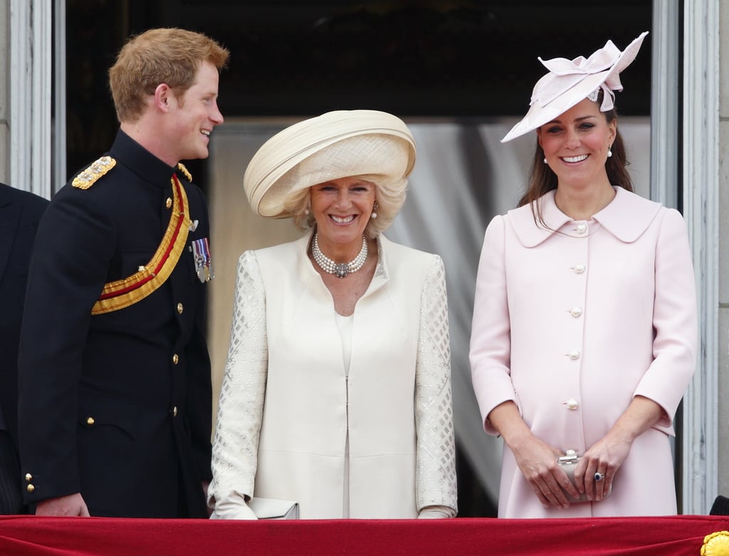 Pictured: Prince Harry, Camilla, Duchess of Cornwall, Kate Middleton.