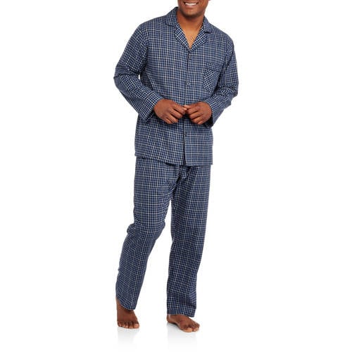Hanes Men's and Big Men's Long Sleeve, Long Pant Woven Pajama Set
