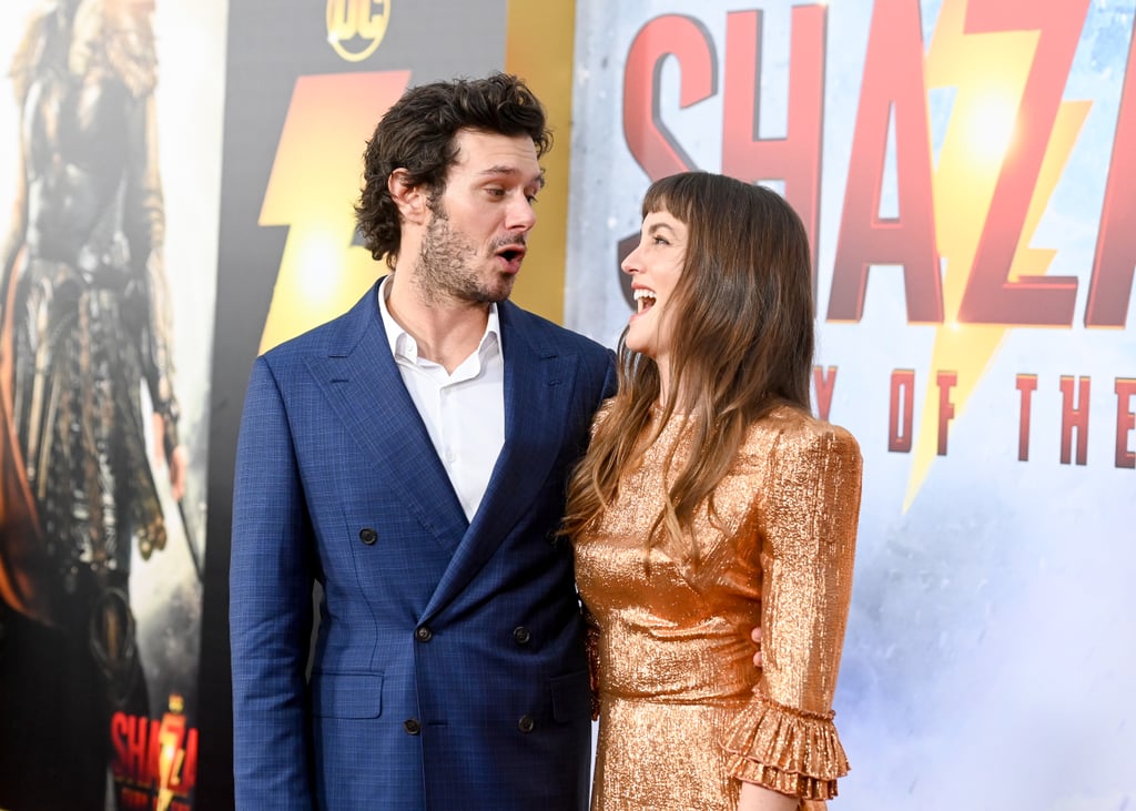 Adam Brody and Leighton Meester enjoyed a red carpet date night at the LA premiere of "Shazam! Fury of the Gods" on Tuesday. The couple — who recently celebrated their ninth wedding anniversary — appeared to be in good spirits as they laughed and posed for photos together. Meester, 36, radiated in a glamorous copper gown, while Brody, 43, looked dapper in a blue suit. 
Brody and Meester tied the knot after one year together in February 2014. They have two kids, 7-year-old daughter Arlo and a son who was born in 2020. The pair have yet to reveal his name. 
During a recent appearance on SiriusXM Radio's "The Jess Cagle Show," Brody reflected on his and Meester's early days as a couple. "I was never scared of the idea of marriage or kids," Brody said (via E! News). "It always seemed like a route I would go eventually, and I was excited . . . when it came together, when I met the right person."
Of him and Meester getting married after one year together, Brody said, "My wife and I actually got married very fast after we started dating. That's how sort of easy a decision it was for me and us."
Brody stars as Shazam family member Freddy alongside Zachary Levi, Jack Dylan Grazer, Faithe Herman, Meagan Good, and more in "Shazam! Fury of the Gods," which hits theaters on March 17. 
Ahead, see more of Brody and Meester's date night.