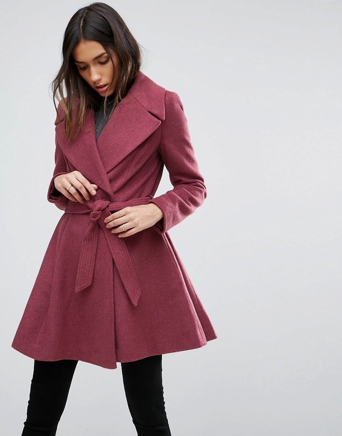 ASOS Skater Coat With Oversized Collar