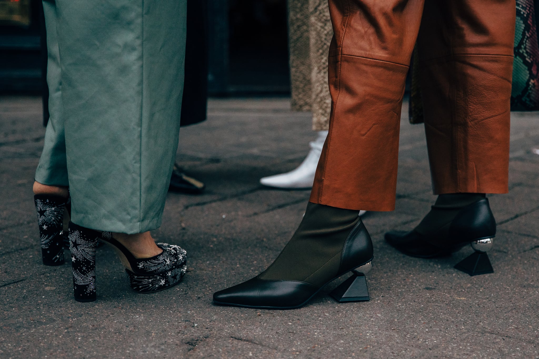 cos sculptural leather ankle boots