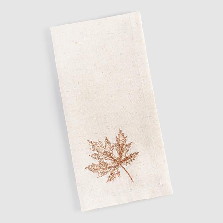 Set of 4 Embroidered Maple Leaf Napkins ($16)