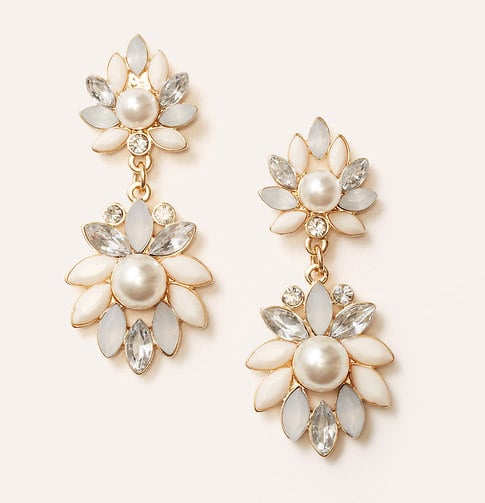Loft Pearlized Flower Drop Earrings