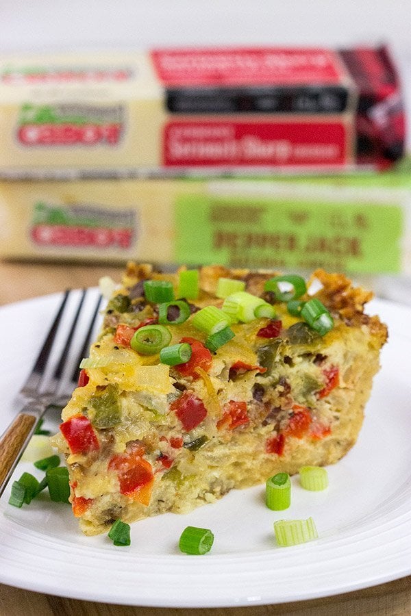 Cheesy Quiche With Hash Brown Crust
