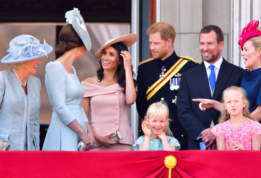 The three women could be seen joking and laughing on the Buckingham Palace balcony all throughout the ceremony.