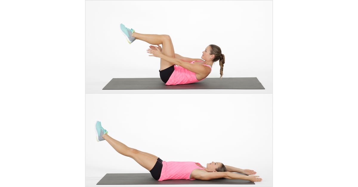 Core Tabletop Crunch With Leg Reach Bodyweight Tabata Workout 20
