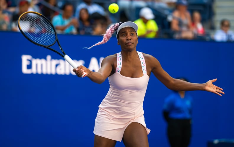 Venus Williams warming up at the US Open 2023; how does tennis scoring work?