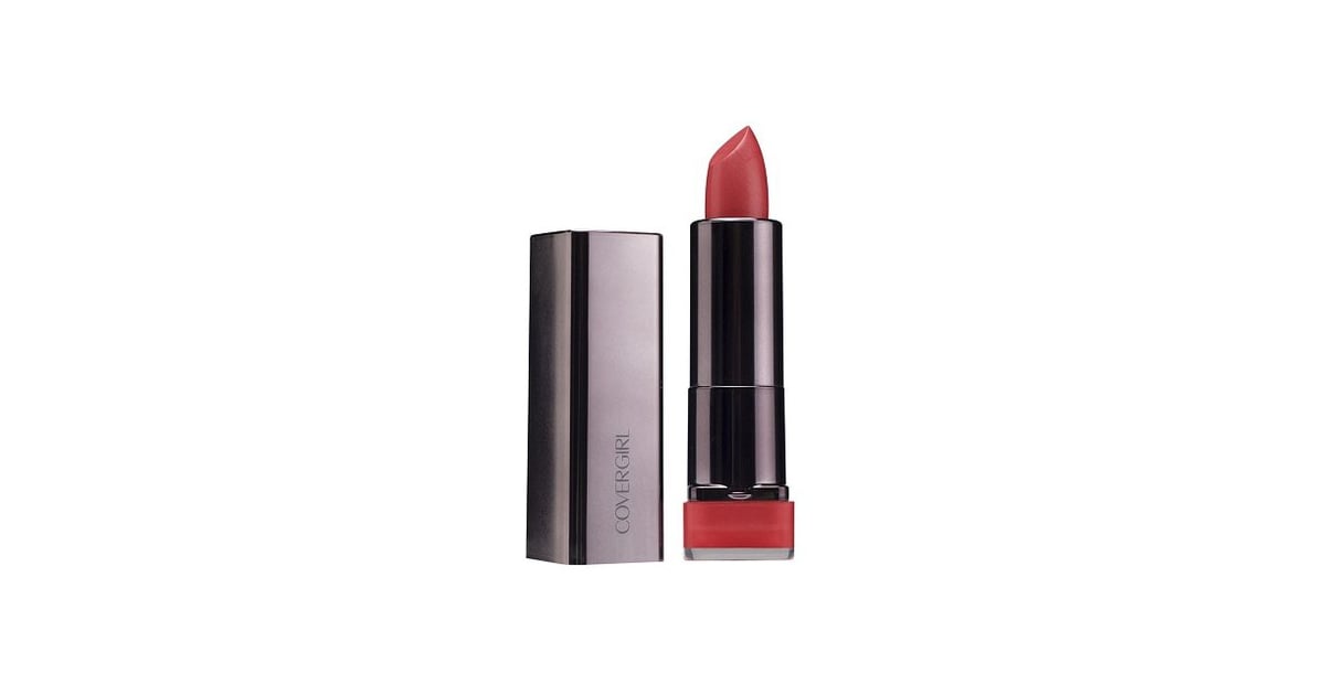 CoverGirl Lip Perfection Lipstick in Flame (7) is a pinkishred with
