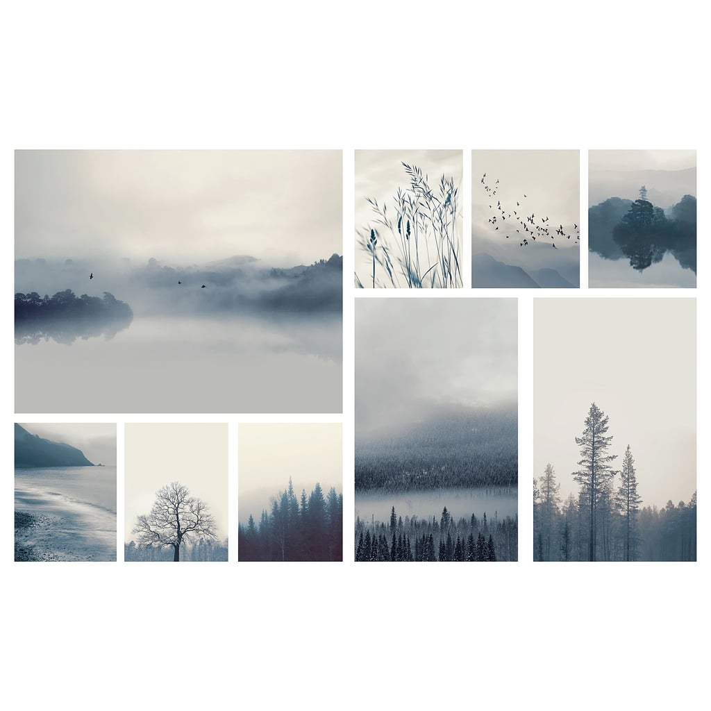 Grönby Blue Landscape Set of 9 Pictures