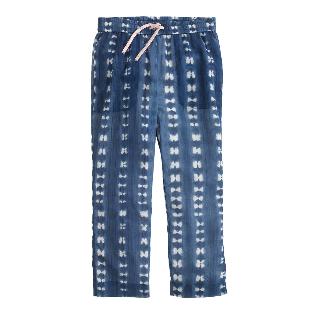 pull-on pants in faded adire