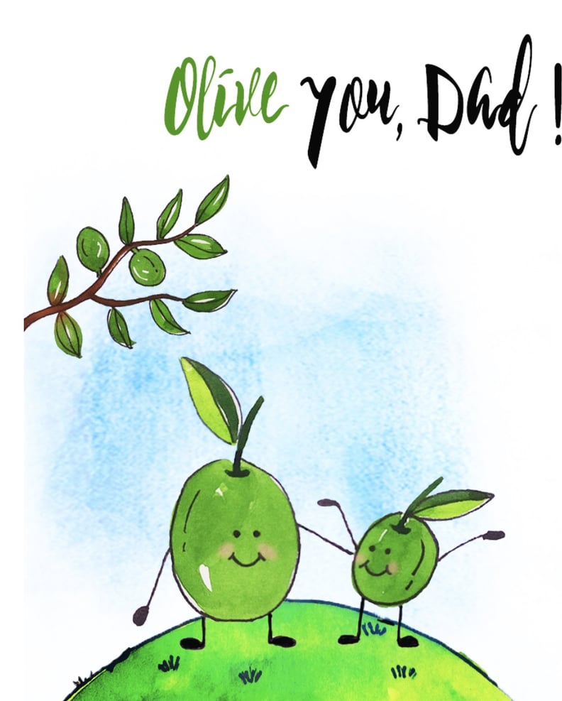 Free Printable "Olive You" Father's Day Card