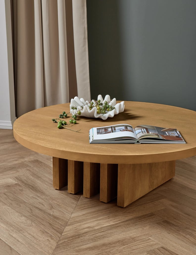 A Round Coffee Table: Pentwater Round Coffee Table by Sarah Sherman Samuel
