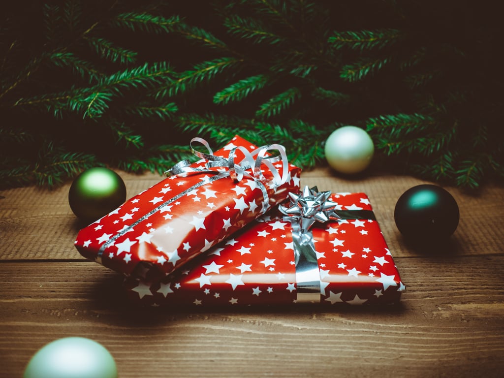 Wrapping presents.