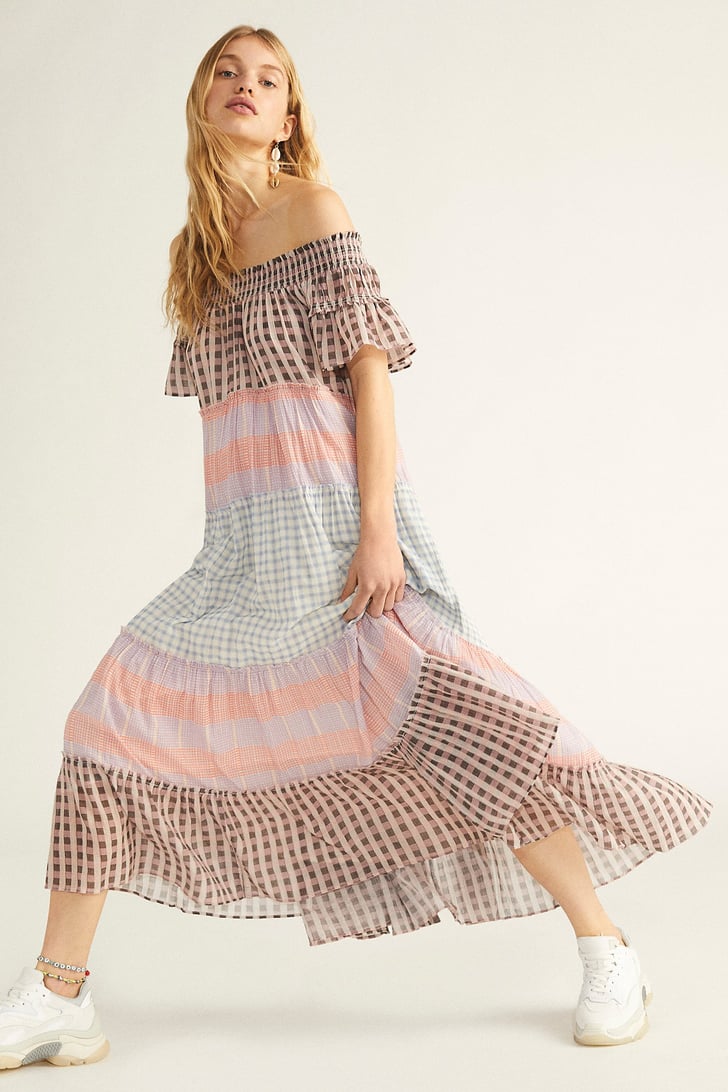 plaid maxi top