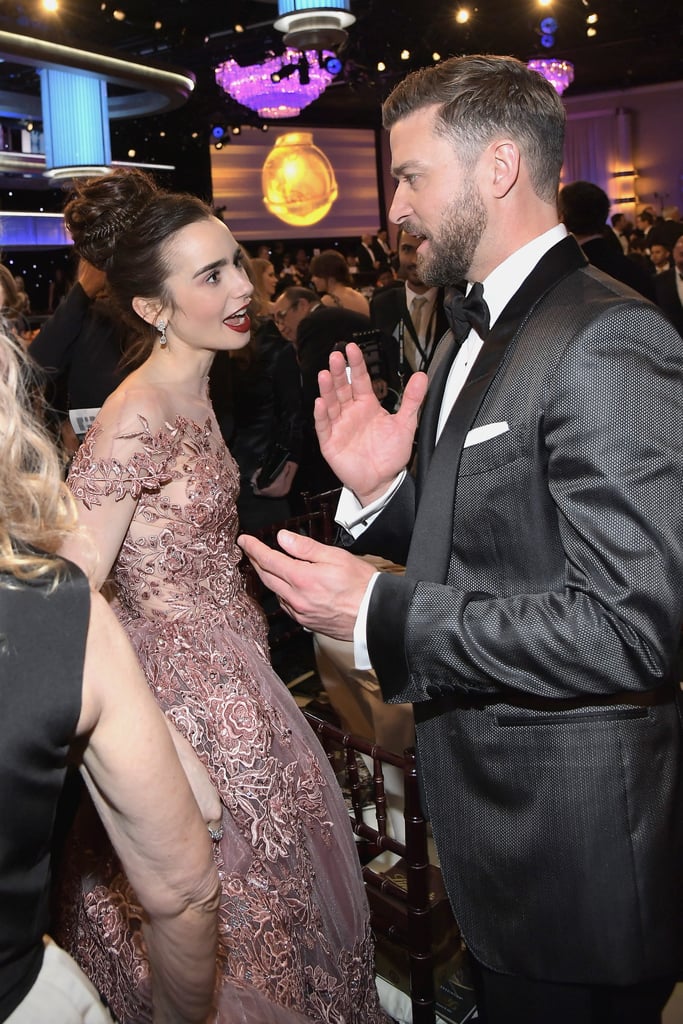 Pictured: Justin Timberlake and Lily Collins