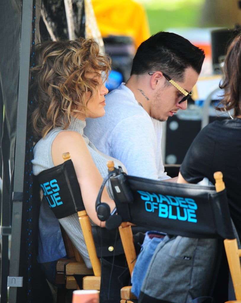 Jennifer Lopez and Casper Smart on the Shades of Blue Set
