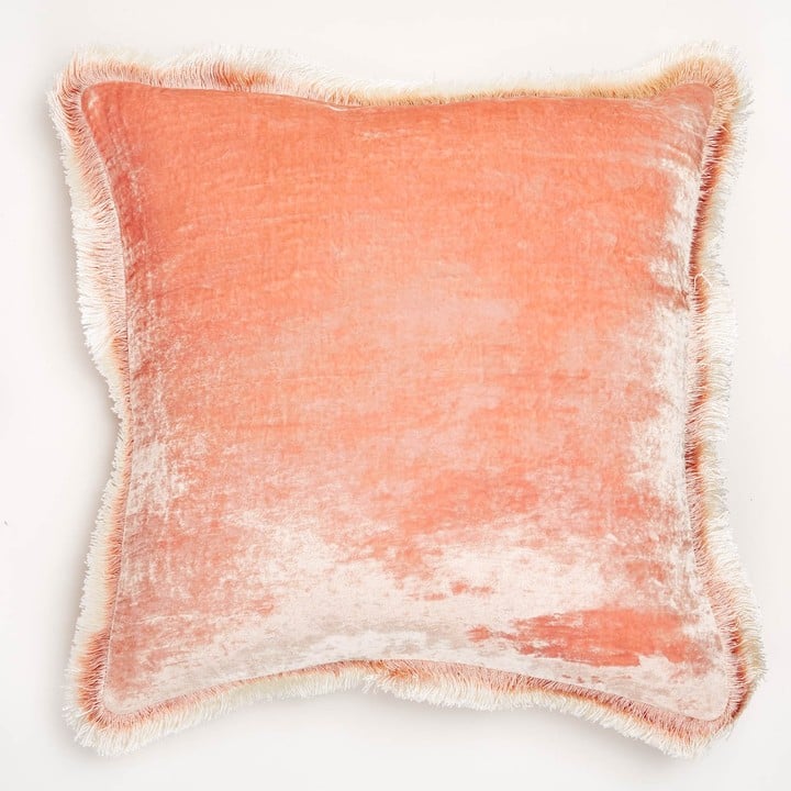 Anke Drechsel Silk Velvet Fringe Pillow Cozy Home Essentials