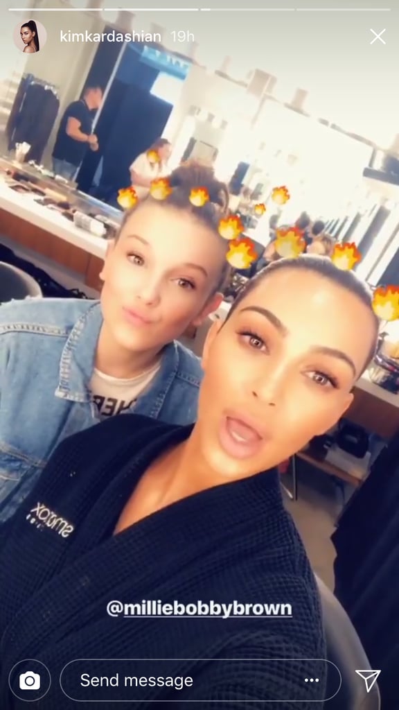 Kim Kardashian and Millie Bobby Brown Pictures March 2018