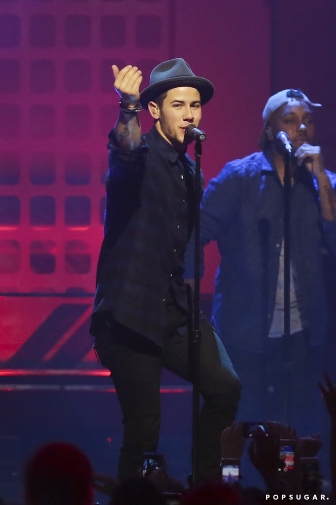 Nick Jonas may have made fans jealous of his girlfriend, Olivia Culpo, when he showed off his moves on stage at We Day Vancouver in Canada on Wednesday.