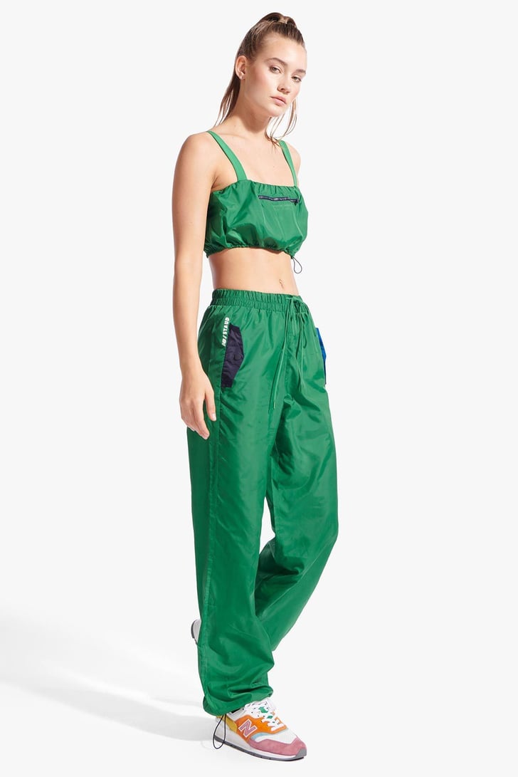 black and green track pants