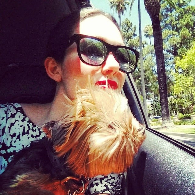 Emmy Rossum enjoyed the warm weather with her dog, Cinnamon.
Source: Instagram user emmyrossum