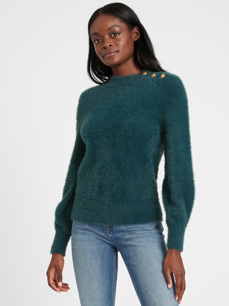 Banana Republic Fuzzy Puff-Sleeve Sweater