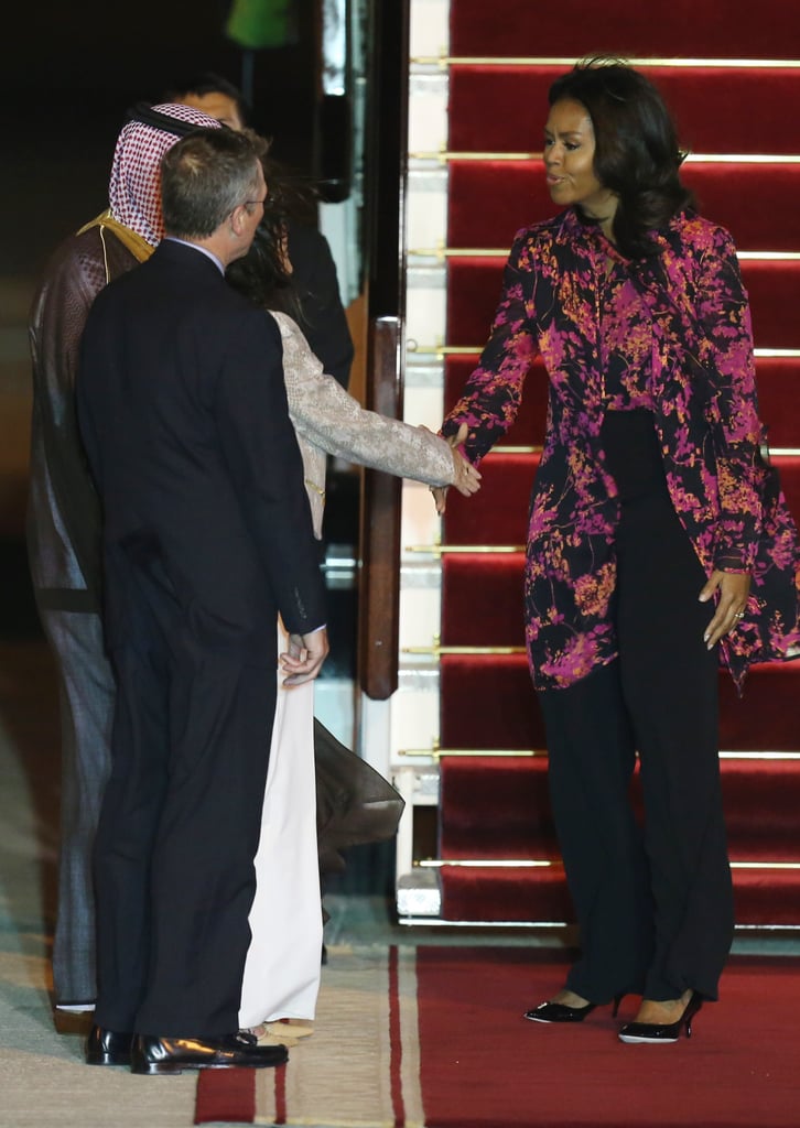 Michelle Obama Airport Style in Qatar | 2015