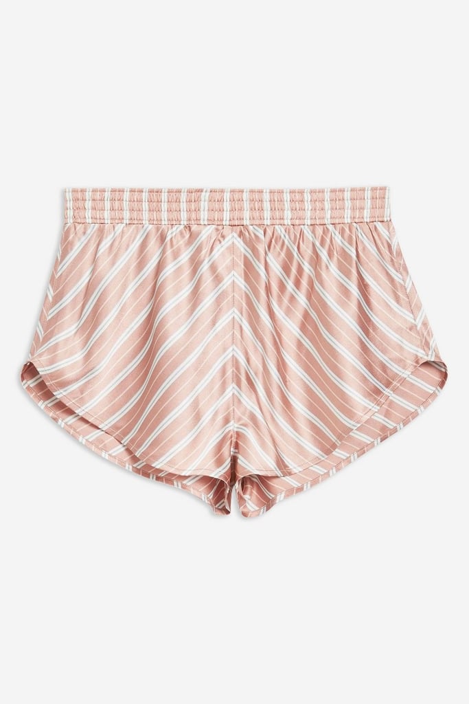 Topshop Pink Stripe Satin Shorts